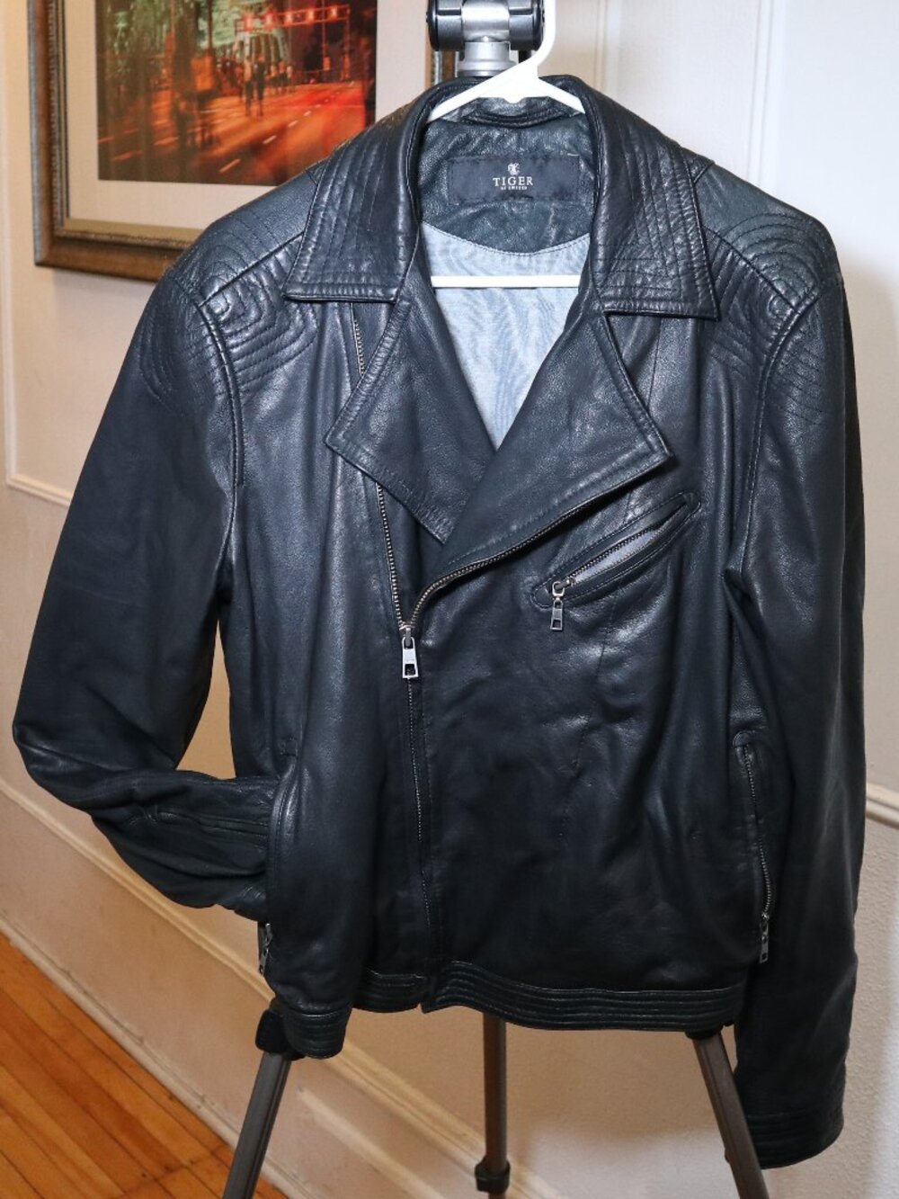 Collection Men's Black Leather Biker Jacket